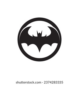 Fliegende Fledermaussilhouette Logo-Design Vektorgrafik