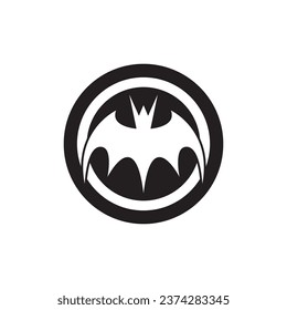 Flying bat silhouette logo design vector template illustration