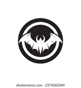 Flying bat silhouette logo design vector template illustration