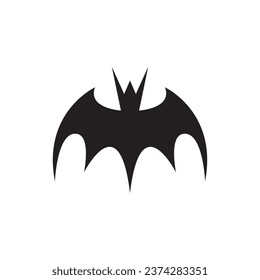 Flying bat silhouette logo design vector template illustration