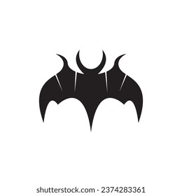 Flying bat silhouette logo design vector template illustration