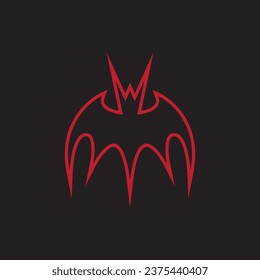 Flying bat silhouette logo design vector template illustration