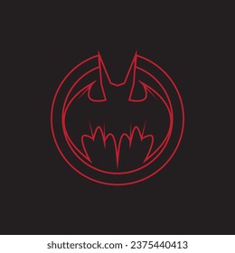Flying bat silhouette logo design vector template illustration