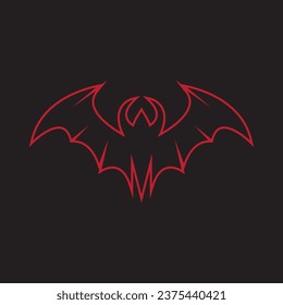 Flying bat silhouette logo design vector template illustration