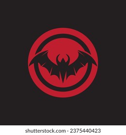 Flying bat silhouette logo design vector template illustration