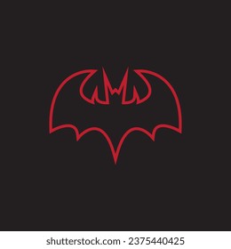 Flying bat silhouette logo design vector template illustration