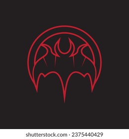 Flying bat silhouette logo design vector template illustration