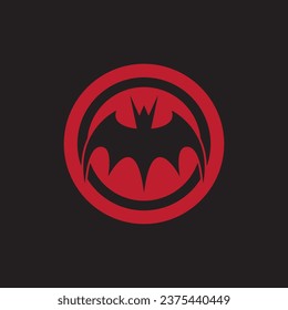 Flying bat silhouette logo design vector template illustration