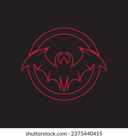 Flying bat silhouette logo design vector template illustration