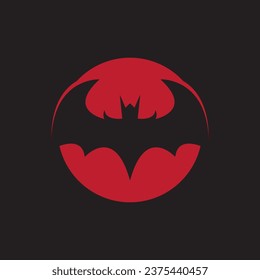 Flying bat silhouette logo design vector template illustration