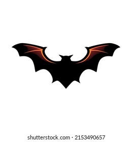 flying bat silhouette logo or icon