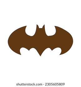 flying bat silhouette logo or icon. Isolated vector bat, Happy Halloween. Cartoon flat illustrations.
