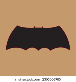 flying bat silhouette logo or icon. Isolated vector bat, Happy Halloween. Cartoon flat illustrations.