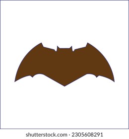 flying bat silhouette logo or icon. Isolated vector bat, Happy Halloween. Cartoon flat illustrations.