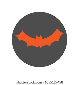 Flying bat silhouette. Vector icon.