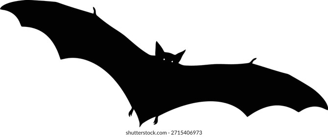 Ilustração vetor de silhueta de morcego voador para a decoração assustadora de halloween e desenhos noturnos da natureza animal.