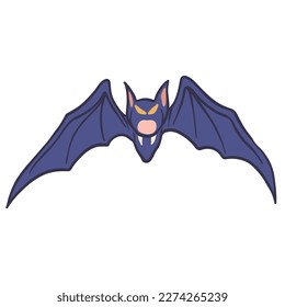 Flying bat with spooky smile, good for graphic design resource, specialy for halloween theme.