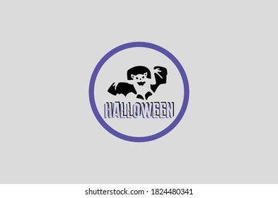 The flying bat is a symbol for halloween. Vector İcon