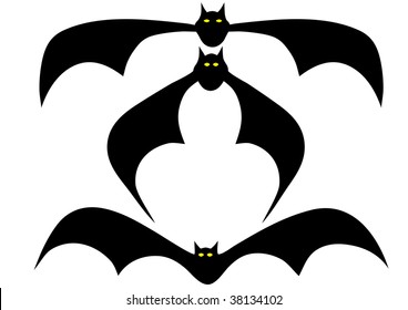 flying bat - vector