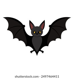 Flying Bat Vector Illustration - Cartoon, Clipart, and Line Art Design