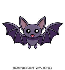 Flying Bat Vector Illustration - Cartoon, Clipart, and Line Art Design