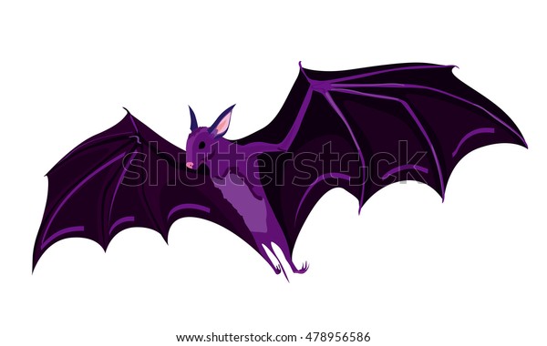 Flying Bat Vector Illustration Isolated On Stock Vector (Royalty Free ...