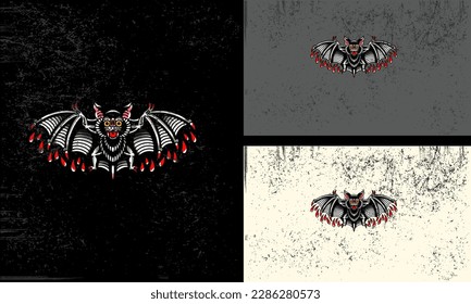 flying bat vector illustration mascot design