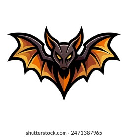 Flying bat vector logo concept, simple design illustration