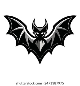 Flying bat vector logo concept, simple design illustration