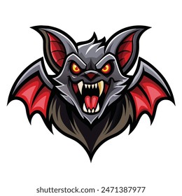 Flying bat vector logo concept, simple design illustration