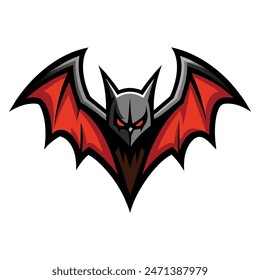 Flying bat vector logo concept, simple design illustration