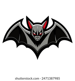 Flying bat vector logo concept, simple design illustration