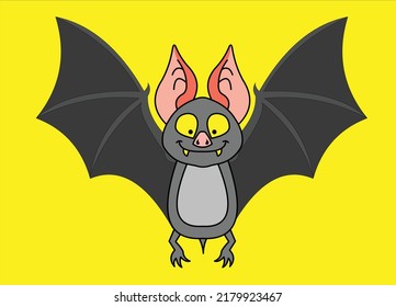 Flying Bat with Yellow Background 