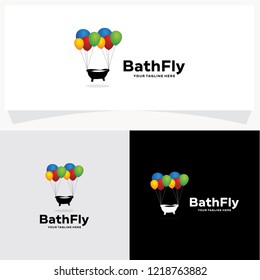 Flying Bath Logo Design Template