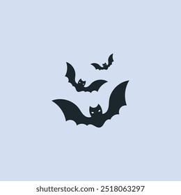 flying bats in flat vector design.