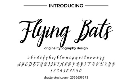 Flying Bats Font Stylish brush painted an uppercase vector letters, alphabet, typeface