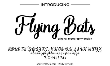 Flying Bats Font Stylish brush painted an uppercase vector letters, alphabet, typeface