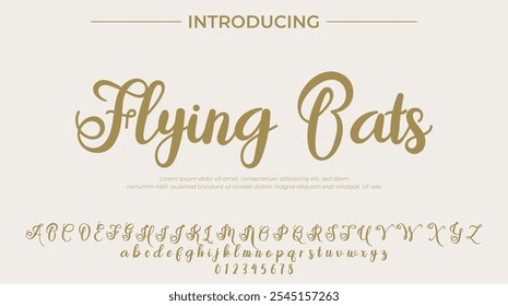 Flying Bats Font Stylish brush painted an uppercase vector letters, alphabet, typeface