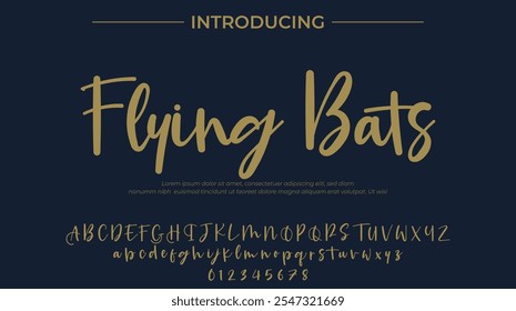 Flying Bats Font Stylish brush painted an uppercase vector letters, alphabet, typeface