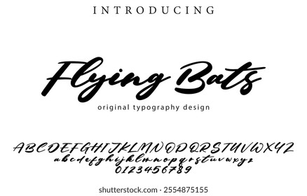 Flying Bats Font Stylish brush painted an uppercase vector letters, alphabet, typeface