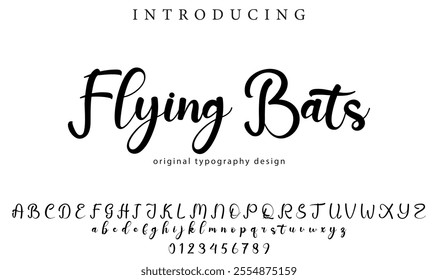 Flying Bats Font Stylish brush painted an uppercase vector letters, alphabet, typeface