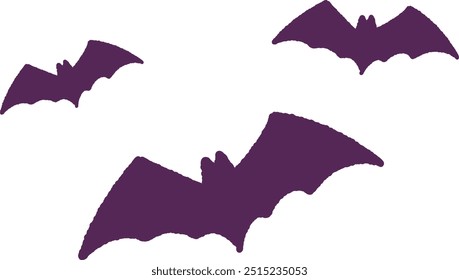 Flying Bats Halloween Clipart Illustration
