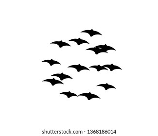 flying bats. Halloween composition. - Vector
