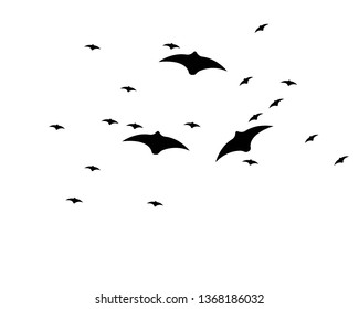 flying bats. Halloween composition. - Vector
