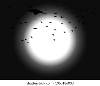 flying bats. Halloween composition. - Vector
