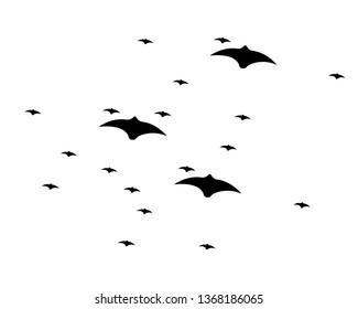 flying bats. Halloween composition. - Vector
