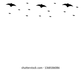 flying bats. Halloween composition. - Vector
