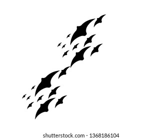 flying bats. Halloween composition. - Vector
