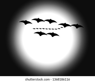 flying bats. Halloween composition. - Vector
