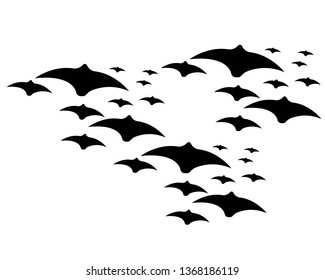 flying bats. Halloween composition. - Vector
